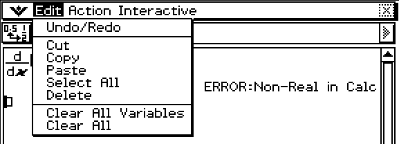 fx-CP400 ClassPad II Edit Option