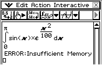 ClassPad Insufficient Memory Error