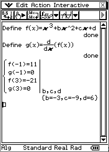 ClassPad System of Equations
